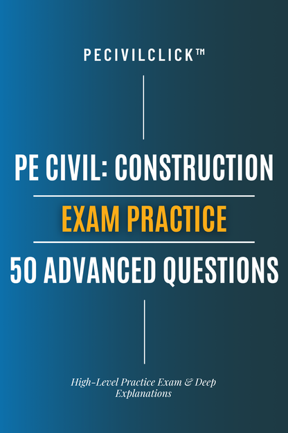 PE Civil: Construction – High-Level  Practice Exam & Deep Explanations  (50 Advanced Questions)