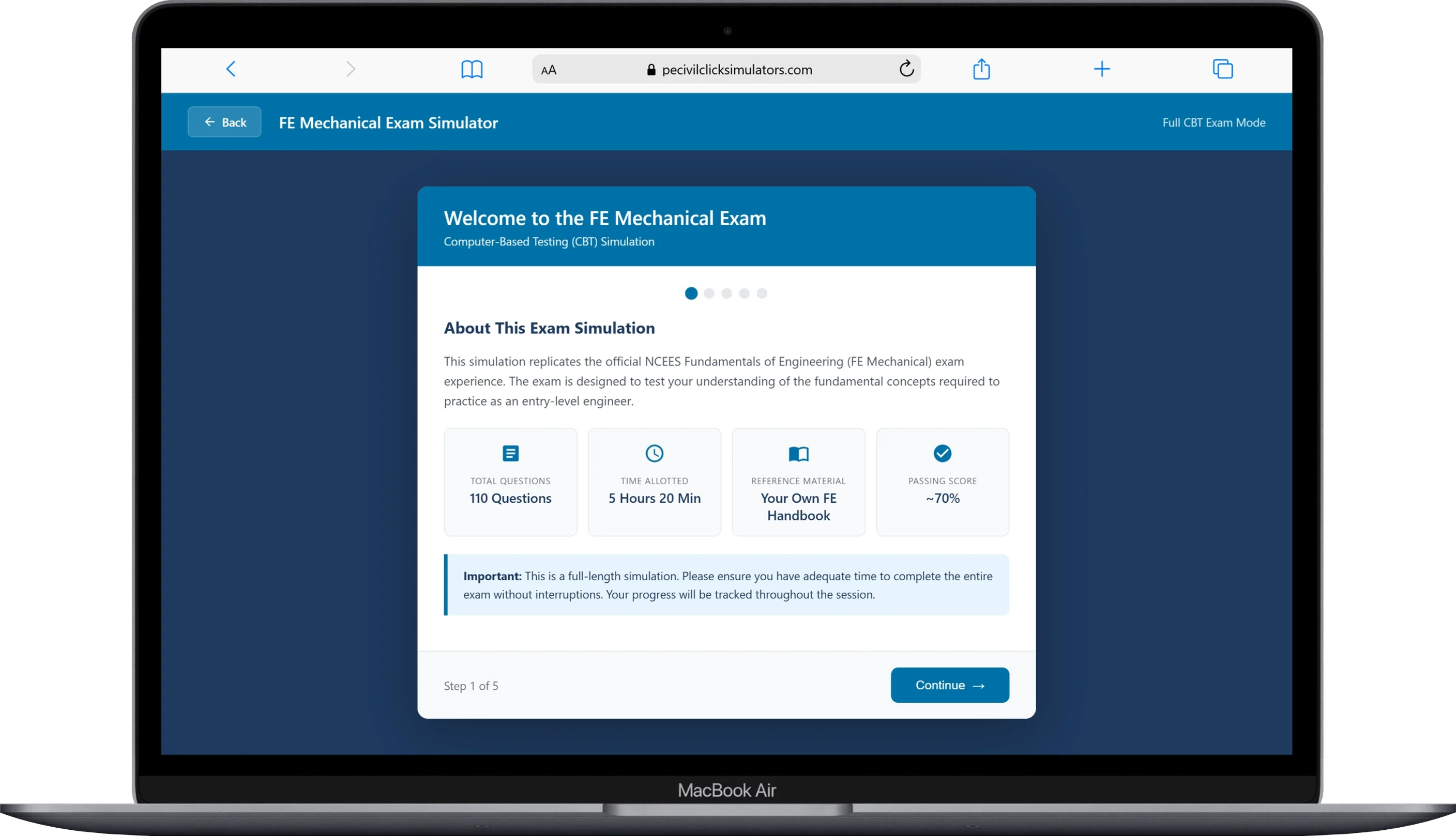 Full CBT Exam Screenshot